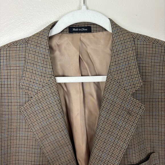 Ralph Lauren LRL Sport Coat Men’s Sz 50R Houndstooth Print Two Button Silk Wool - Picture 4 of 6